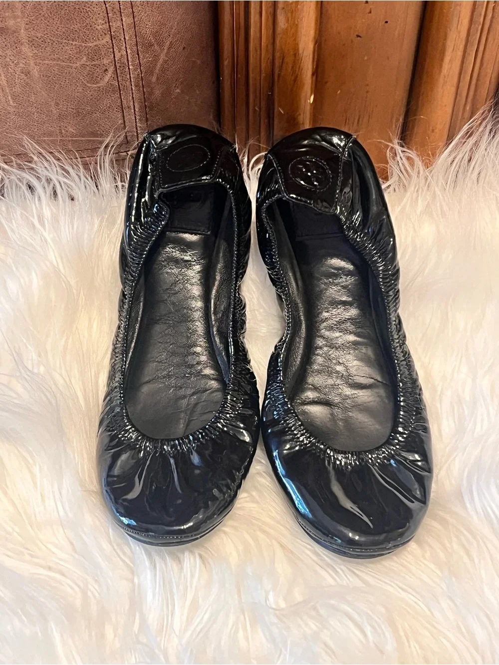 Tory Burch Black Patent Leather Ballet Flats size 8